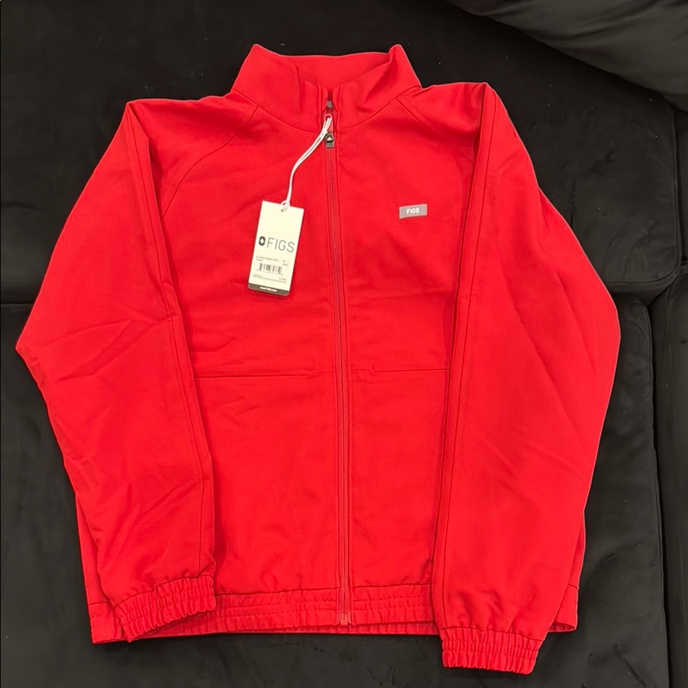 Figs Vibrant Red Full-Zip Jacket
